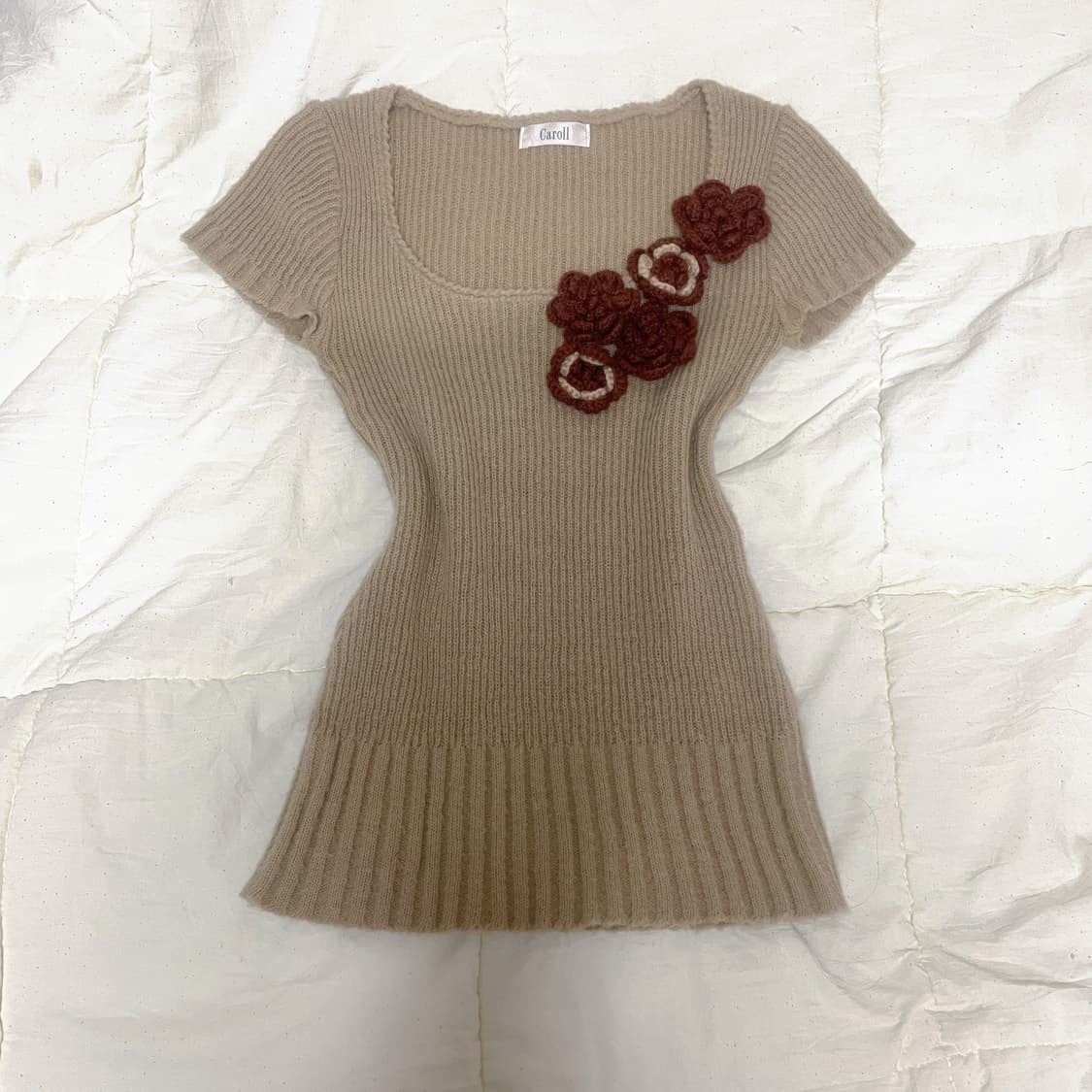 빈티지 코사지 니트 상품이미지1