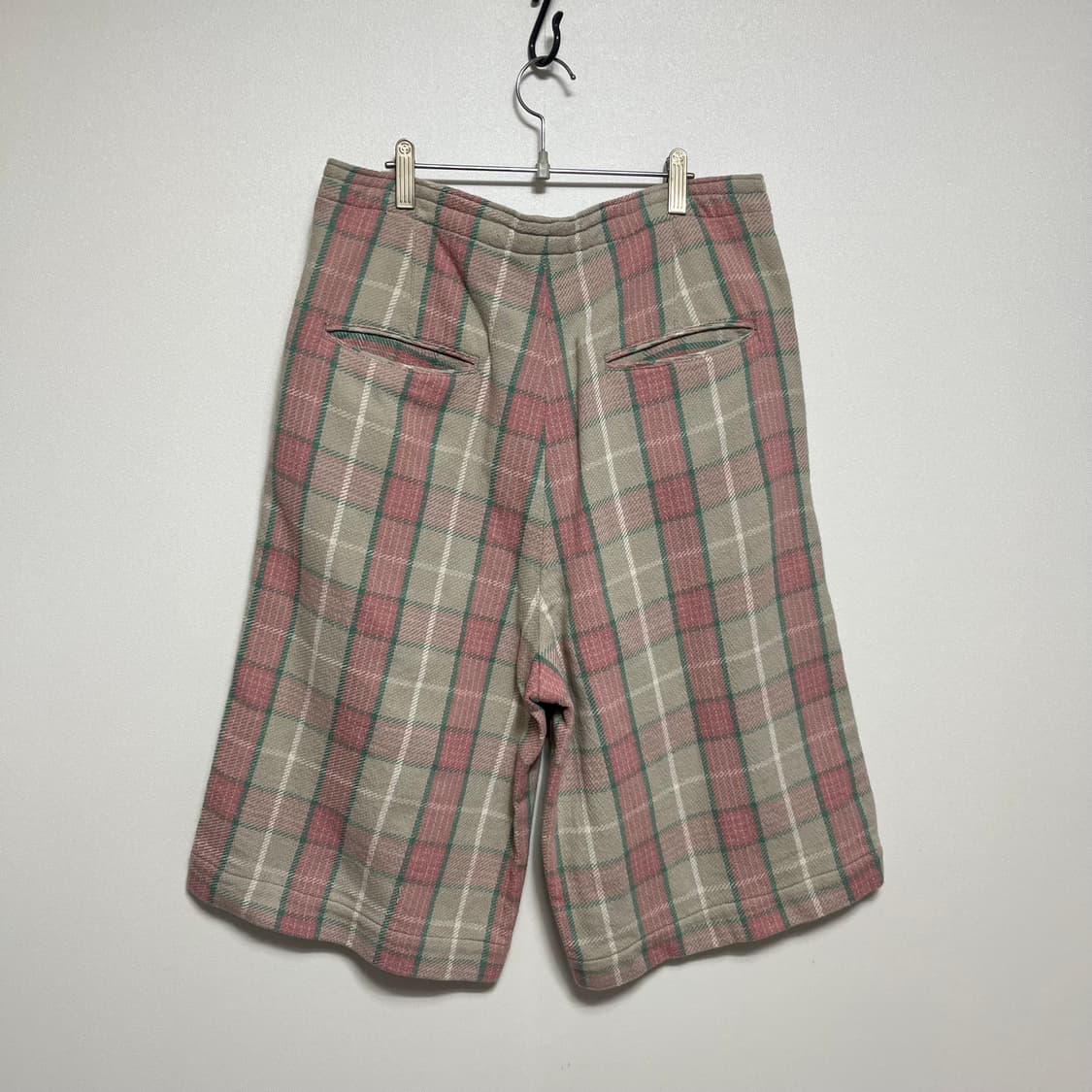 언유즈드 체크 면 100 반바지 팬츠  상품이미지8