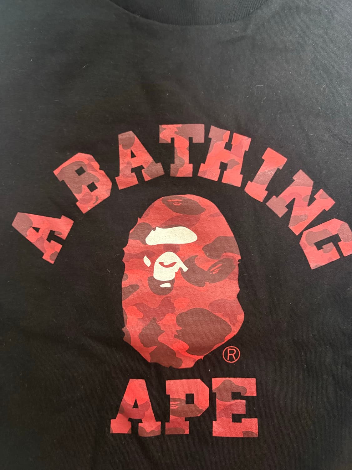 베이프 bape 레드 카모 프린팅 반팔 xl 상품이미지2