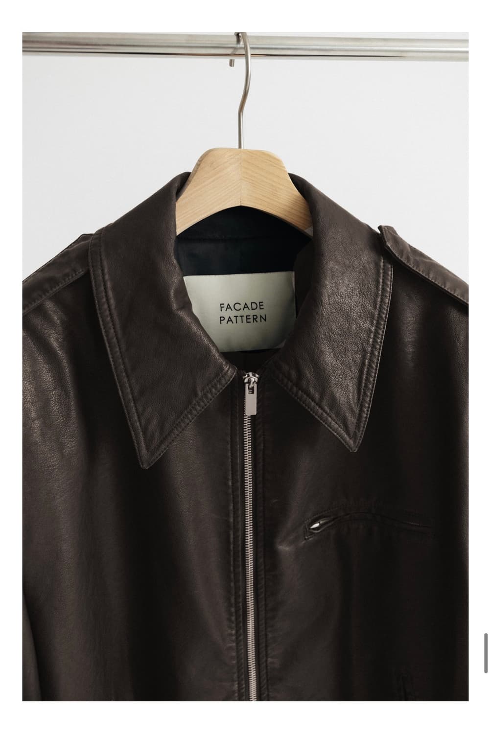 파사드패턴 빈티지레더재킷 다크브라운 M 상품이미지10