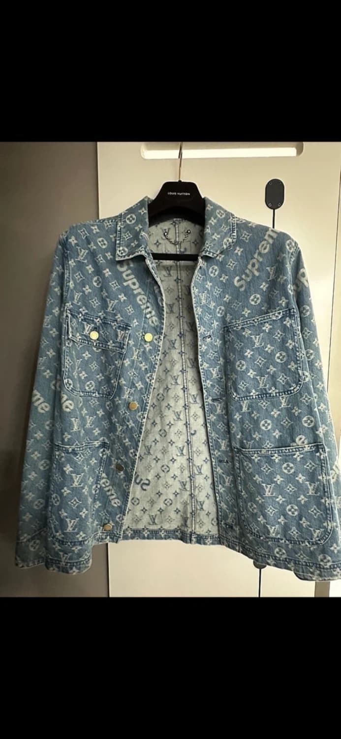 루이비통 슈프림 데님 초어 자켓 46사이즈 상품이미지1
