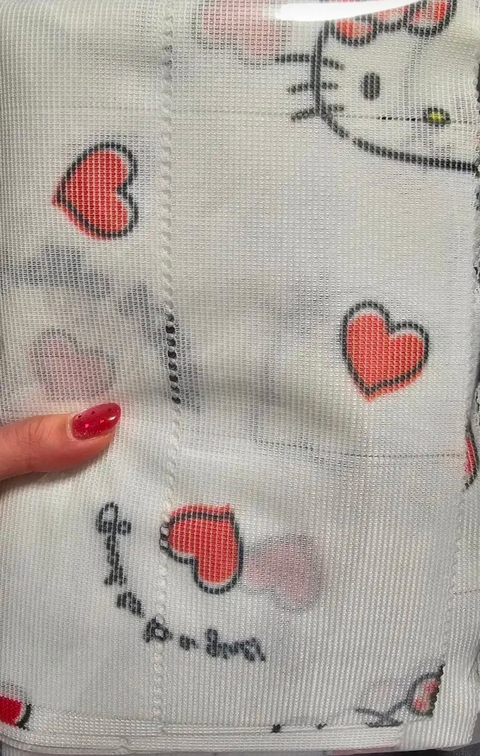 일본 산리오 헬로키티 하트 커튼 96x200cm(노렌) 상품이미지2