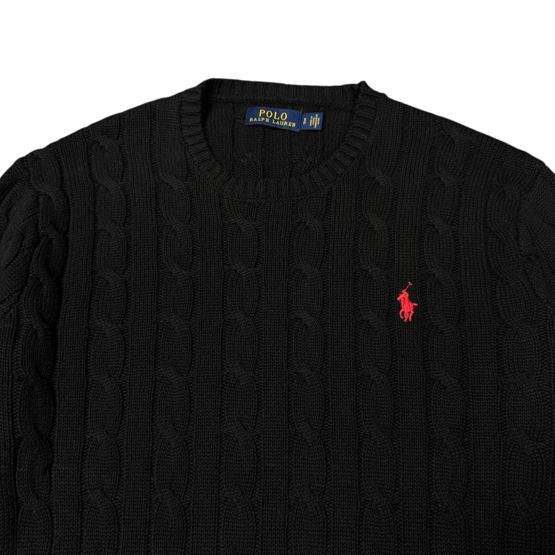 (S) 폴로 랄프로렌 신형라벨 케이블 니트 블랙 상품이미지2