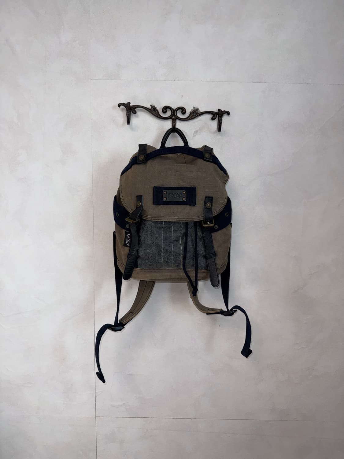 Kamp ash brown canvas mini backpack  상품이미지1