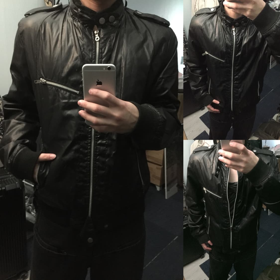 TIMELY WARNING 바이커 집업 자켓 상품이미지1