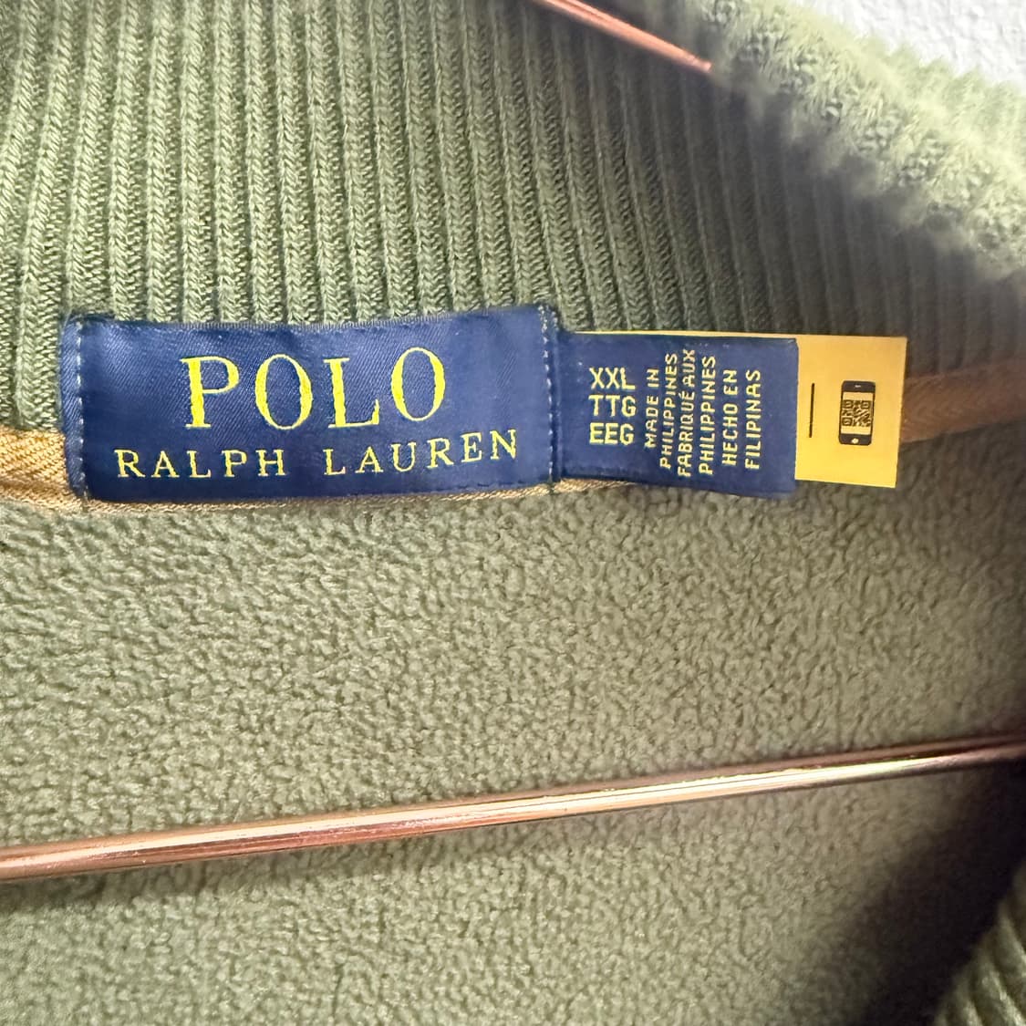 폴로 랄프로렌 신형 qr 올리브 쉐르파 플리스 자켓 XXL 상품이미지2