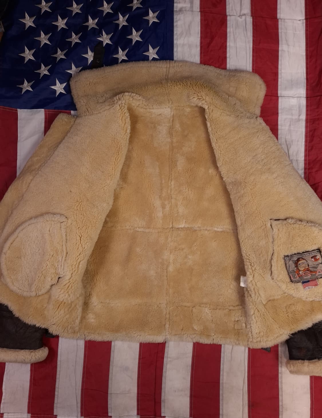 미공군 B-3 TYPE 천연가죽 항공 폭격기 무스탕 상품이미지8