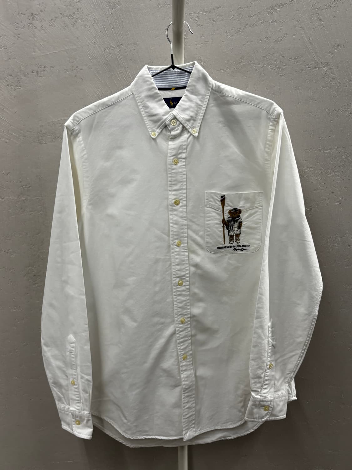 폴로 랄프로렌 베어 로고 화이트 긴팔 셔츠 S 상품이미지2