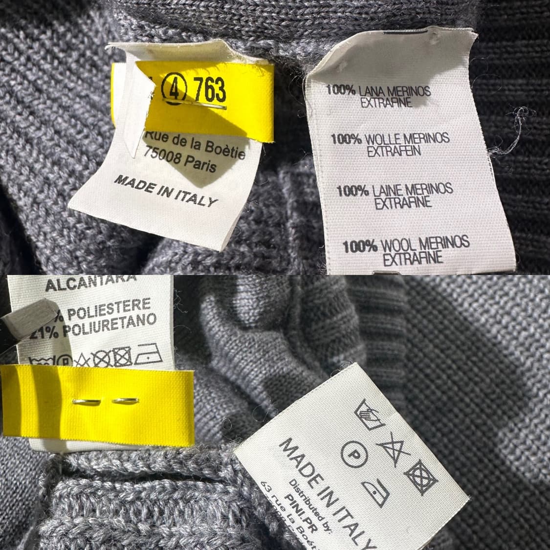 PINI 울 배색 니트 집업 가디건 상품이미지10