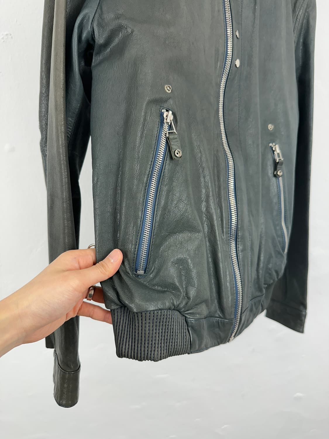 Intermezzo Faded Slim Leather Bomber 상품이미지4