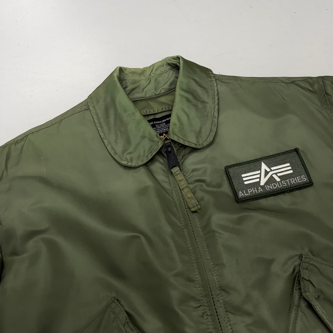 알파인더스트리 CWU 45P 카라 MA-1 카키 봄버 항공자켓 상품이미지3