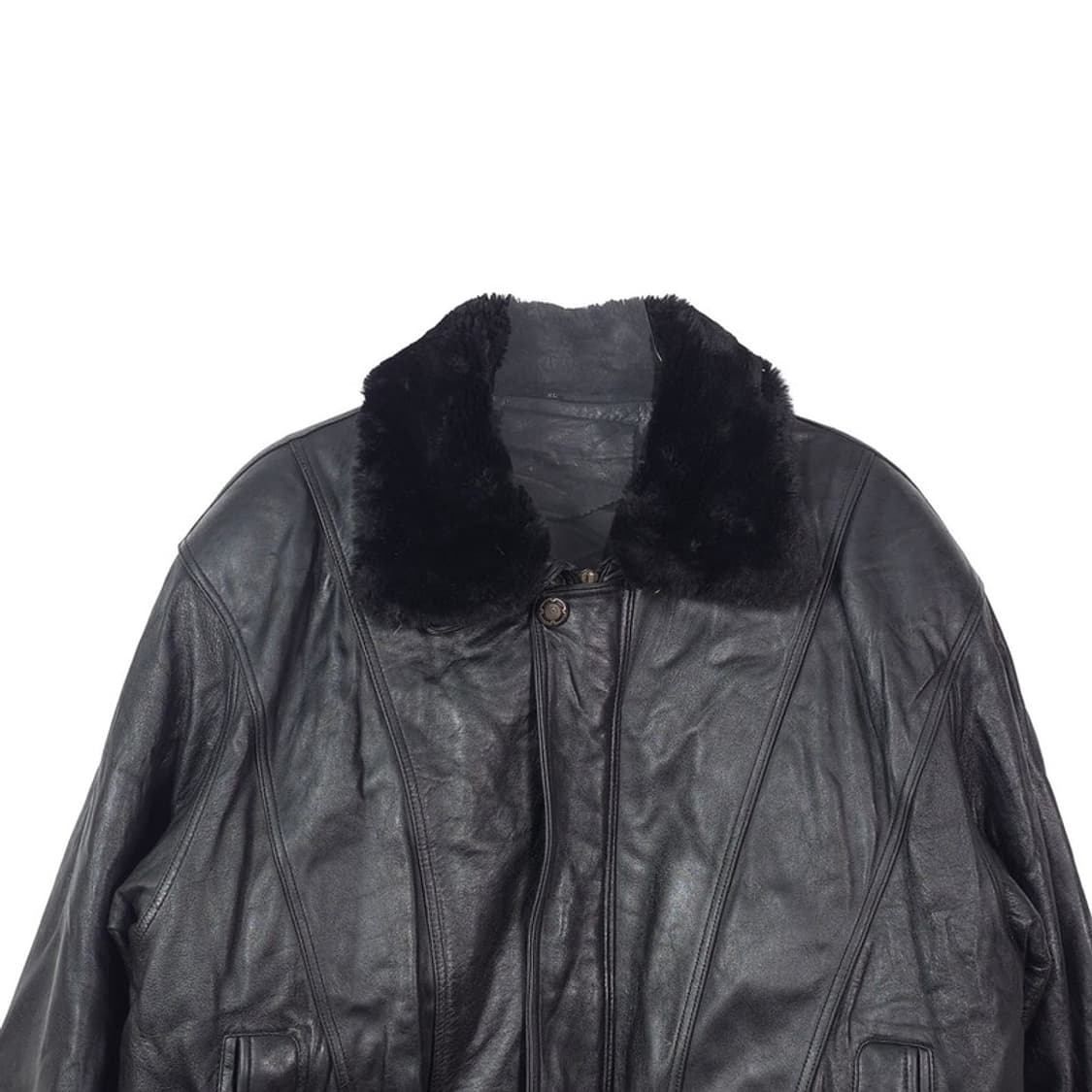 빈티지 리얼 레더 퍼 칼라 덕다운 자켓 XL 상품이미지3