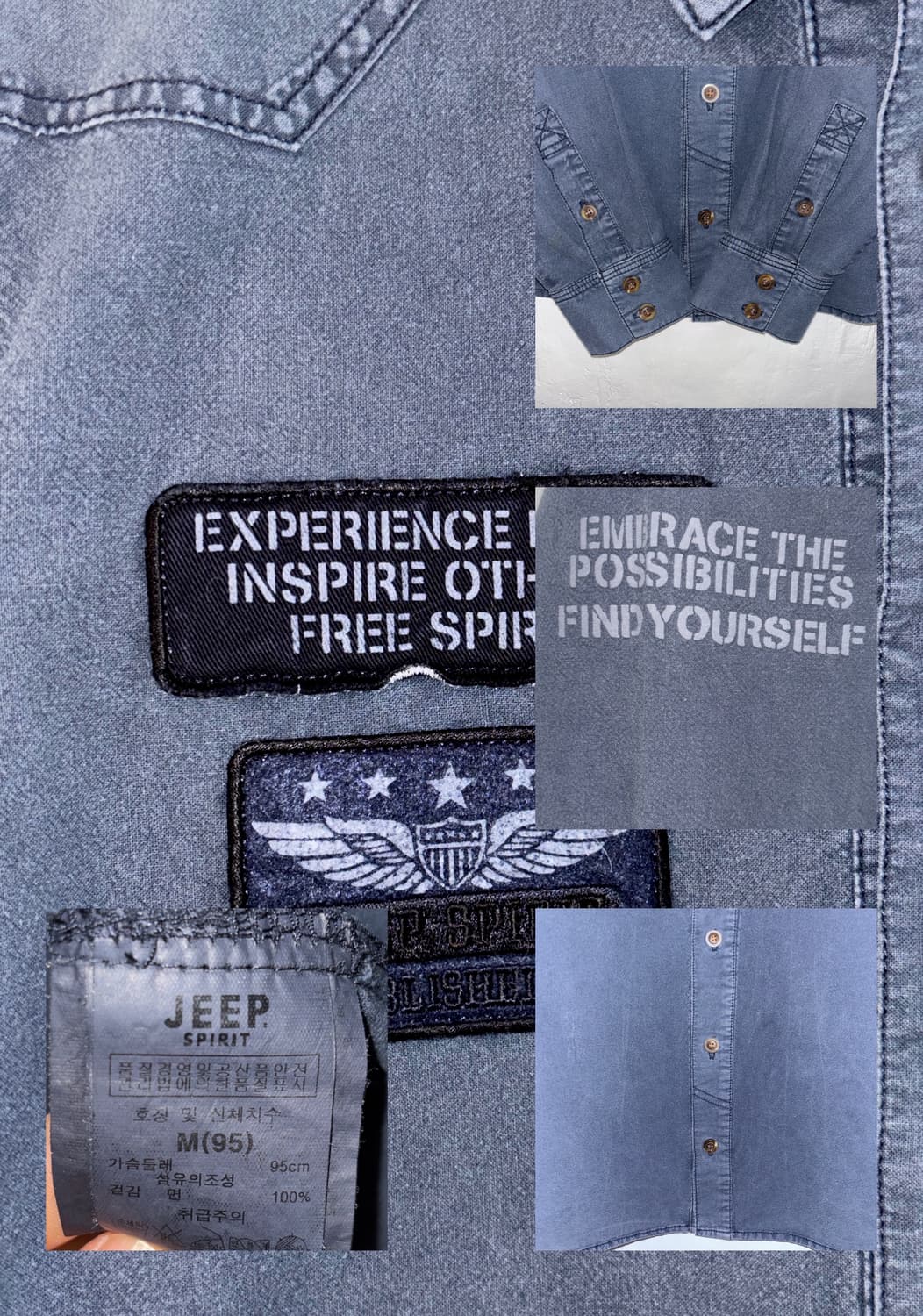 워싱 패치 데님 셔츠 (JEEP SPIRIT) 상품이미지5