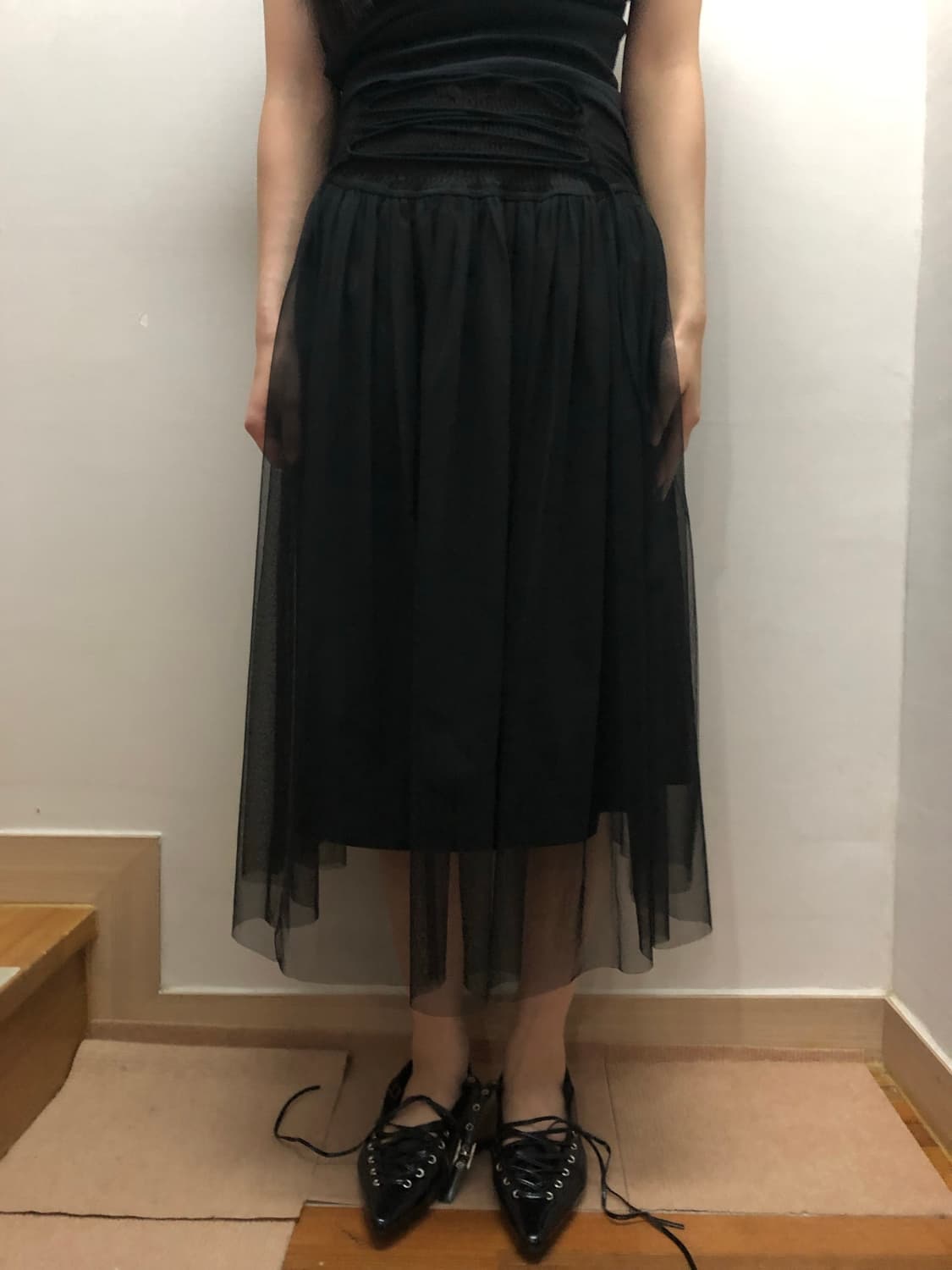 빈티지 블랙 아일렛 레이스 스커트 상품이미지6