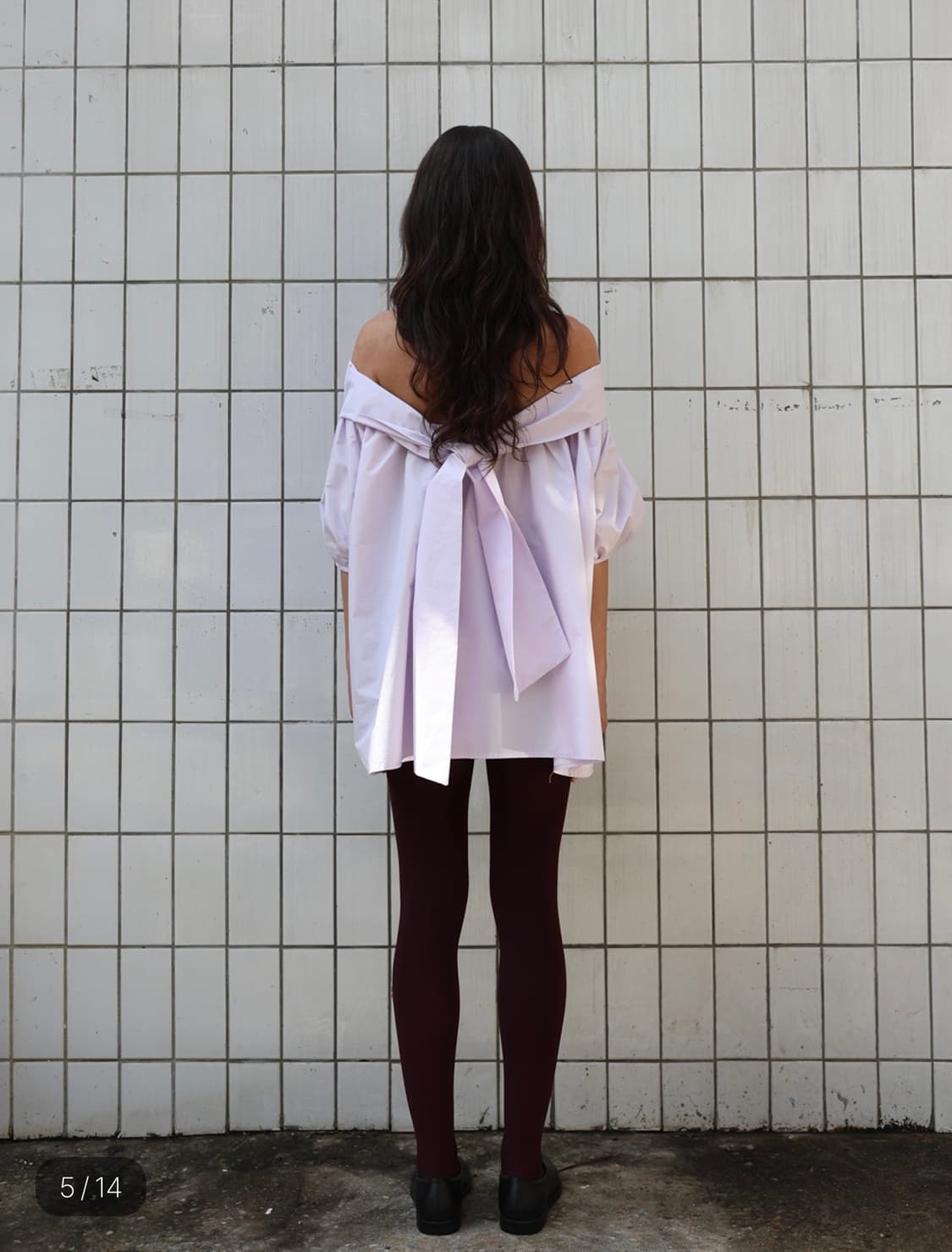 아모르샤이 백 리본 탑 라벤더  상품이미지3