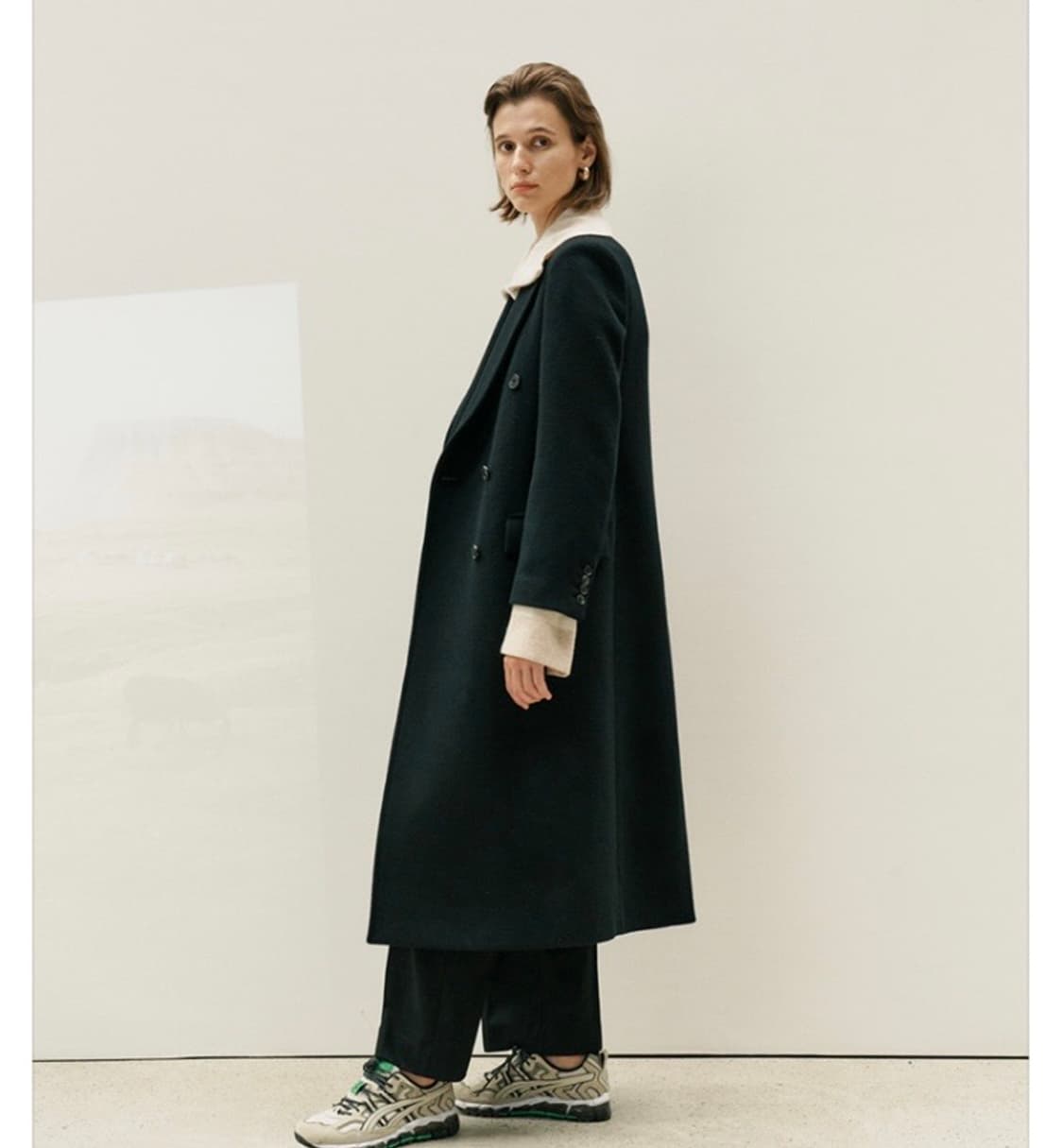  엔오르 베이직 더블 코트 BASIC DOUBLE COAT - BLACK 상품이미지2