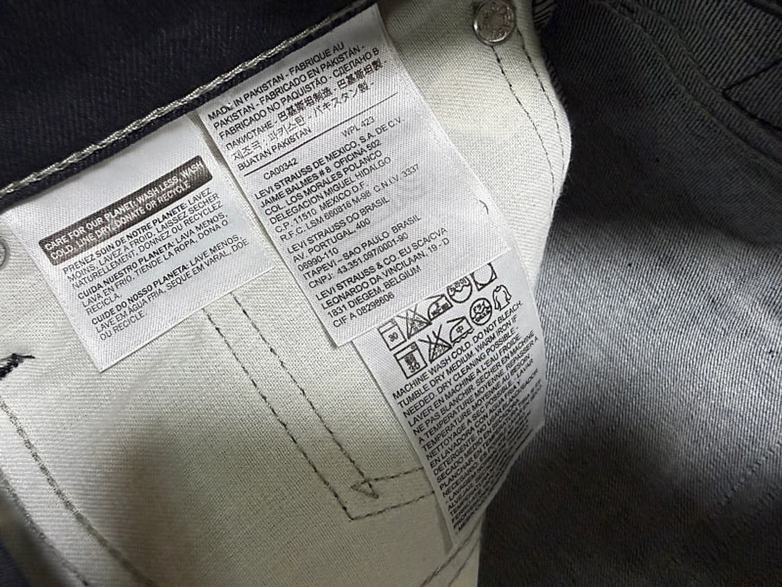 리바이스 504 청바지 여룸용 블랙진 남성용 32인치 미착용품 상품이미지5
