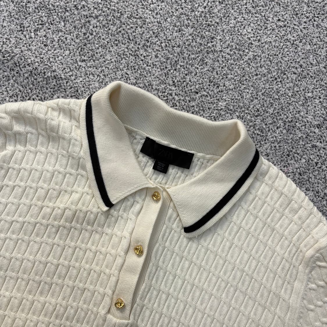 L 자라 케이블 니트 폴로 스웨터 0311J 상품이미지2