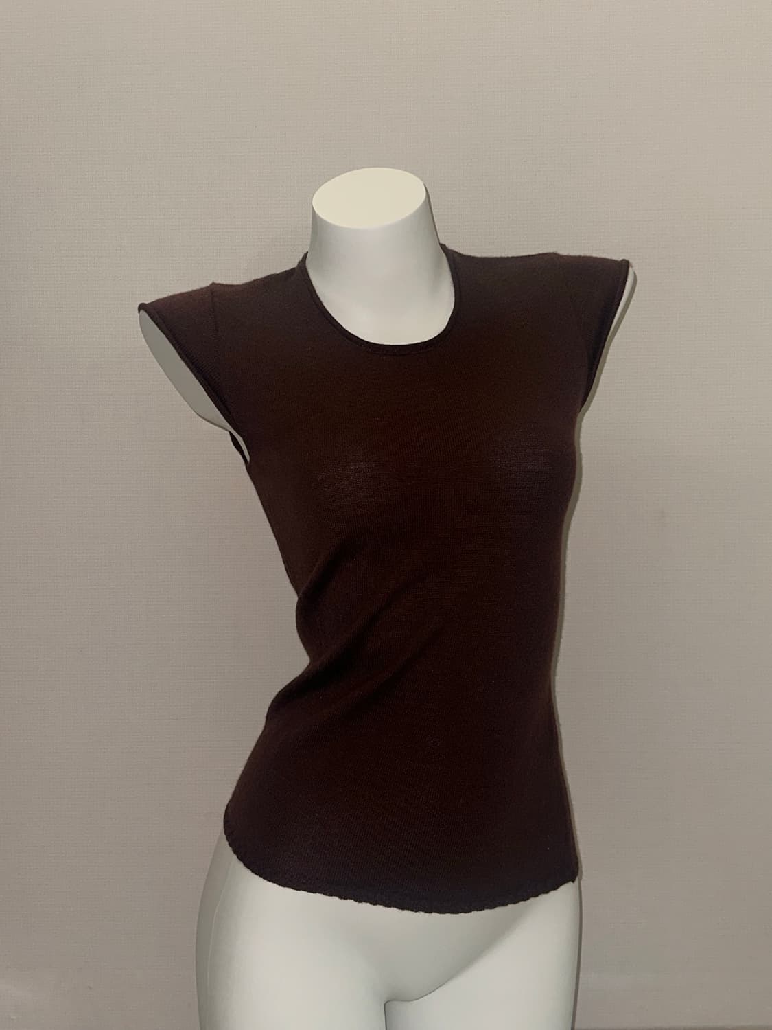 빈티지 브라운 캐시미어 니트 슬리브리스 상품이미지4