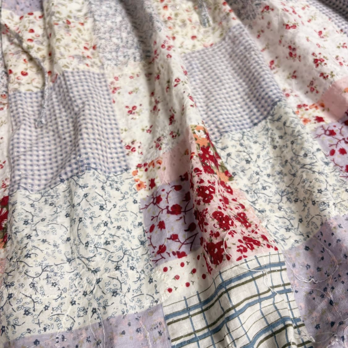 (이체시에눌) 일본 모리걸 대장 핀터레스트 패치 리본 포인트 미디 스커트 상품이미지2