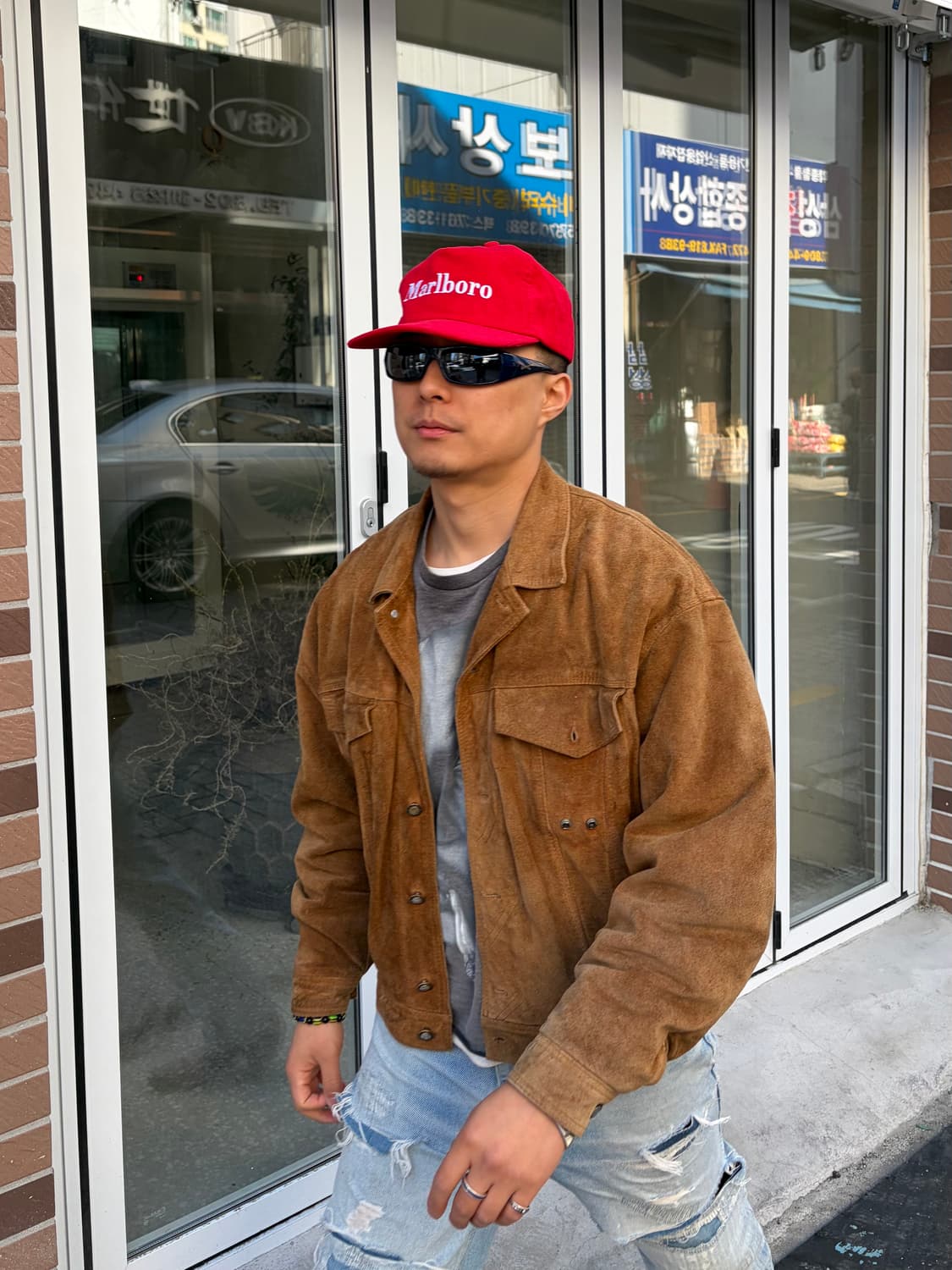 Marlboro logo corduroy trucker cap 상품이미지2