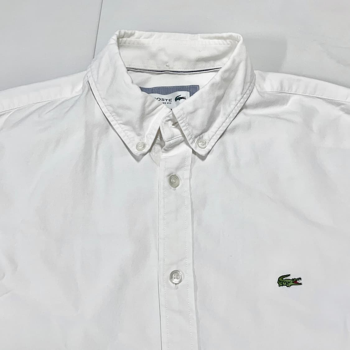 [정품] 라코스테 화이트 솔리드 셔츠 [ US S ] 상품이미지4