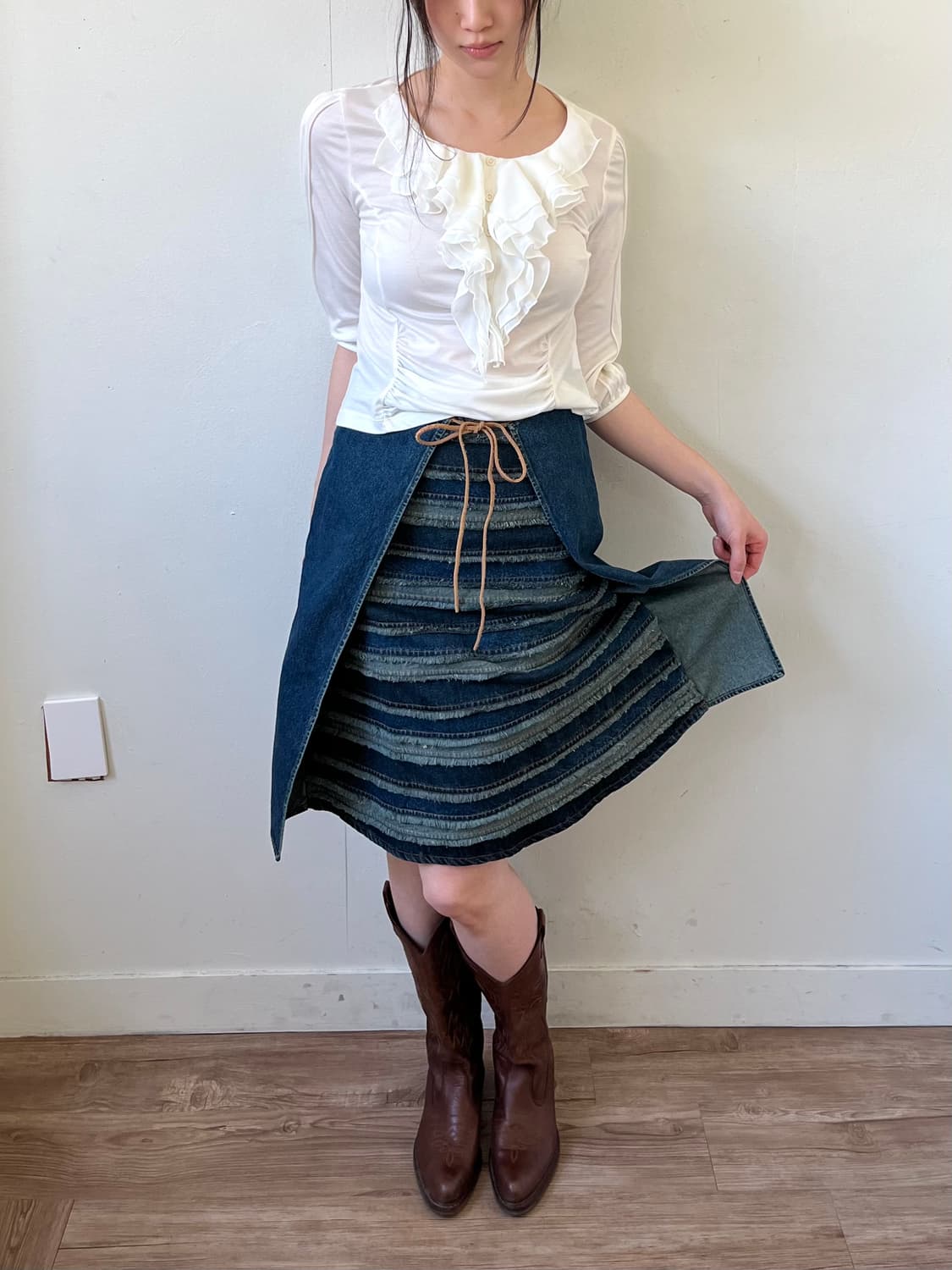 TARGA 허리케인 데님 스커트 상품이미지4