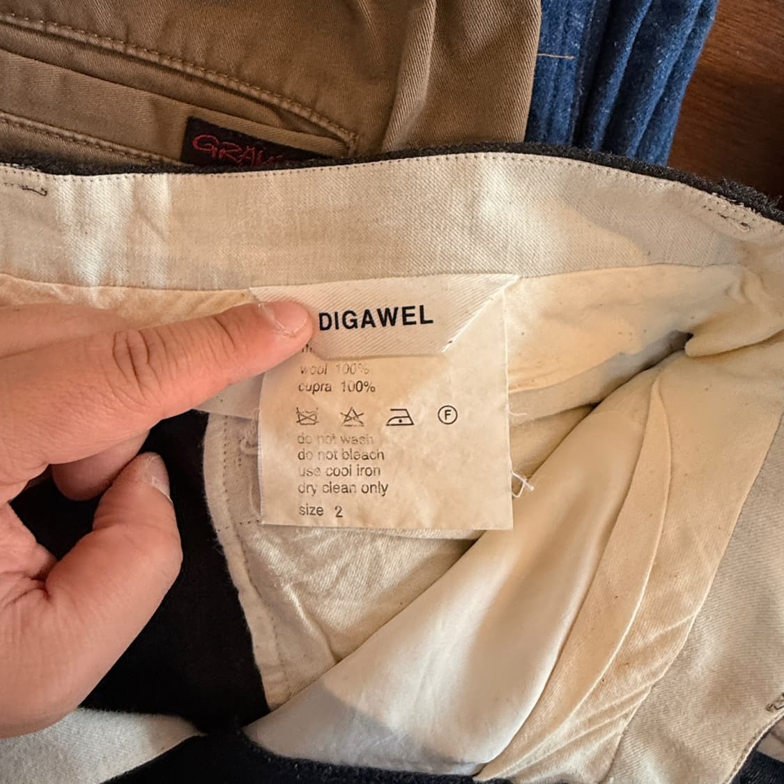 디가웰 투 패브릭 크롭 슬랙스 팬츠 2 size 상품이미지6