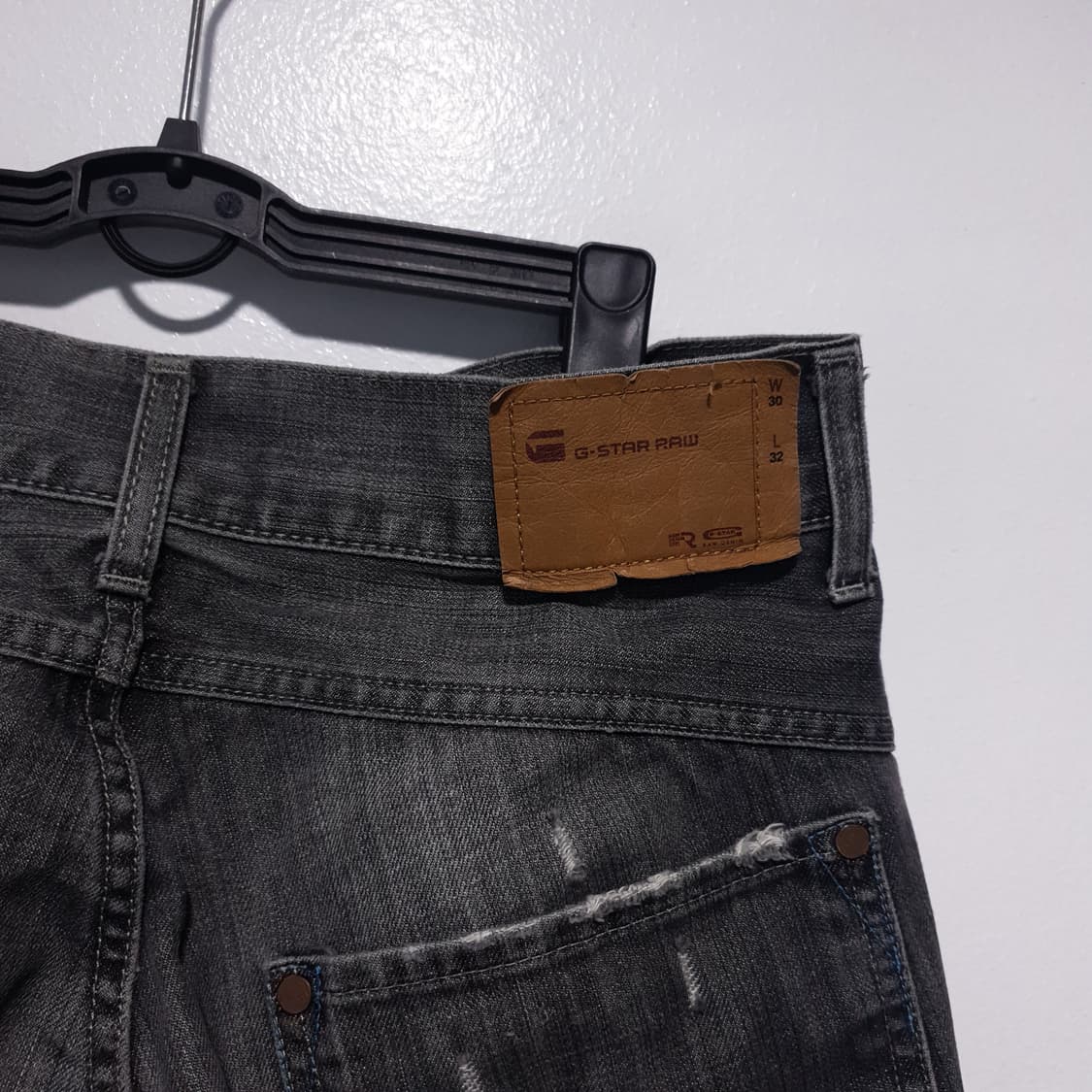 지스타로우 재팬 흑청 워싱 스트레이트 데님 팬츠 청바지 (31-32인치) 상품이미지8