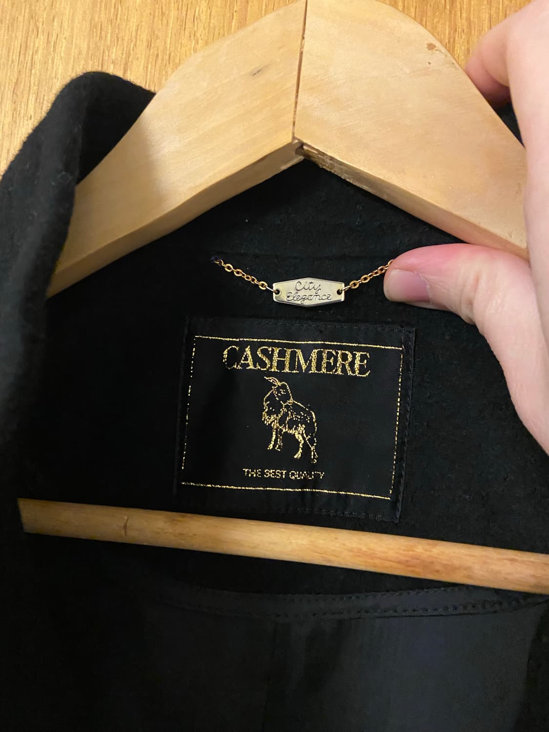 빈티지 캐시미어 블랙 코트 상품이미지4