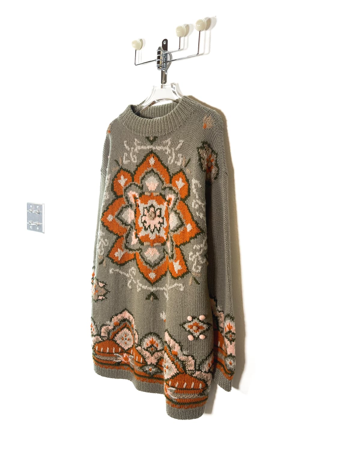  빈티지 플라워 패턴 울 니트 상품이미지1