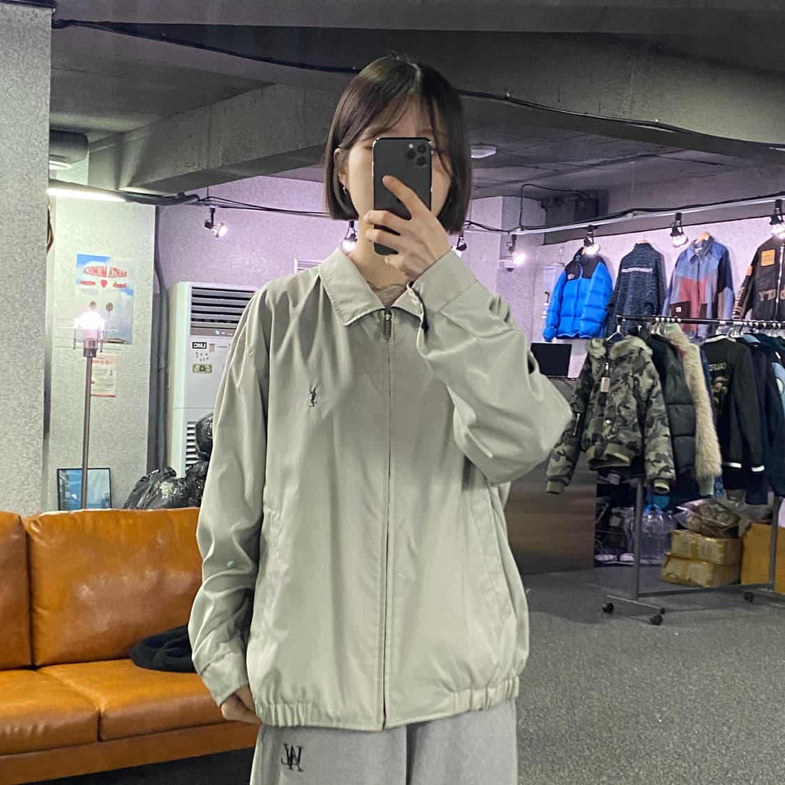 입생로랑 스몰로고 리버시블 블루종 집업 B3723 상품이미지1