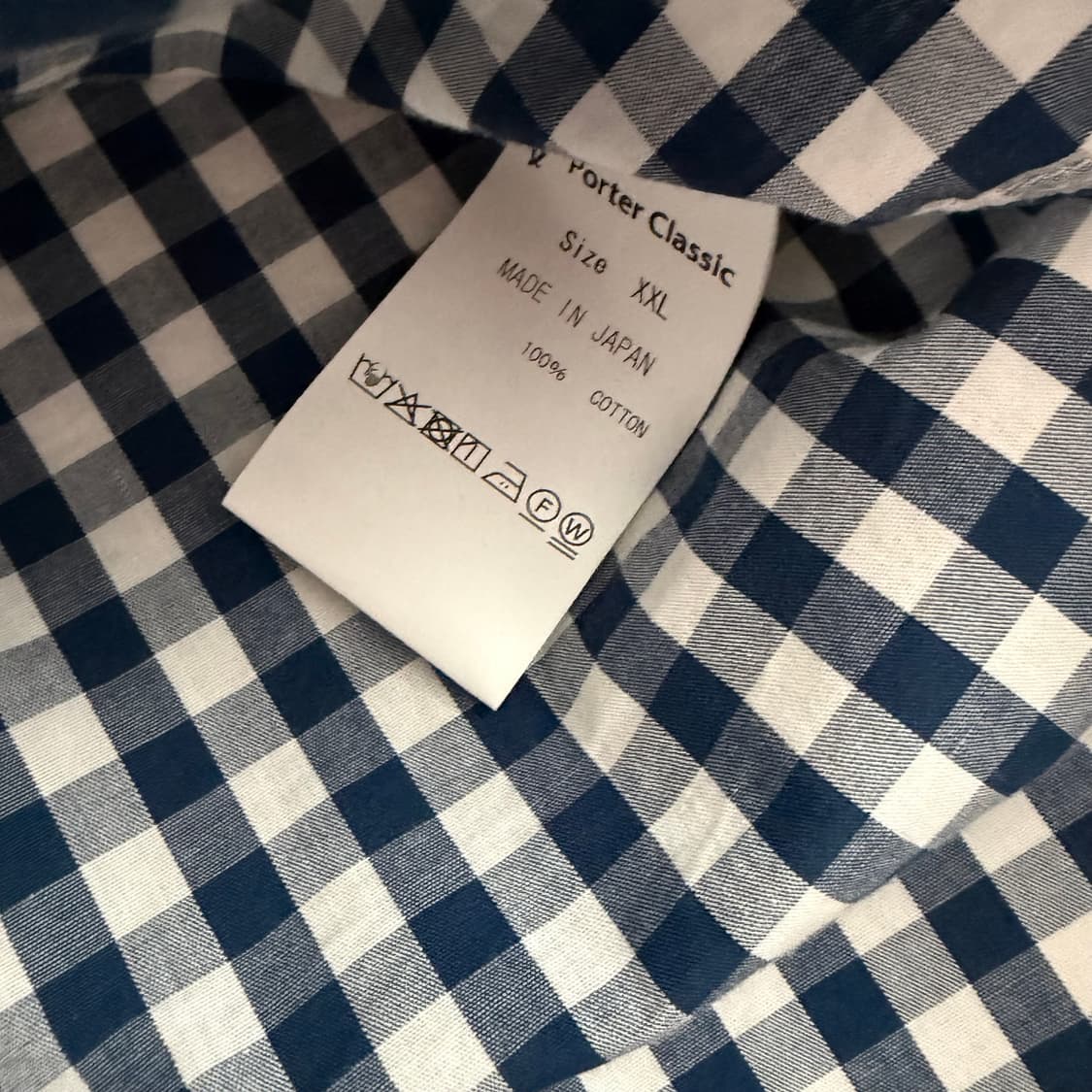 포터클래식 25ss 롤업 깅엄셔츠 다크블루 상품이미지5