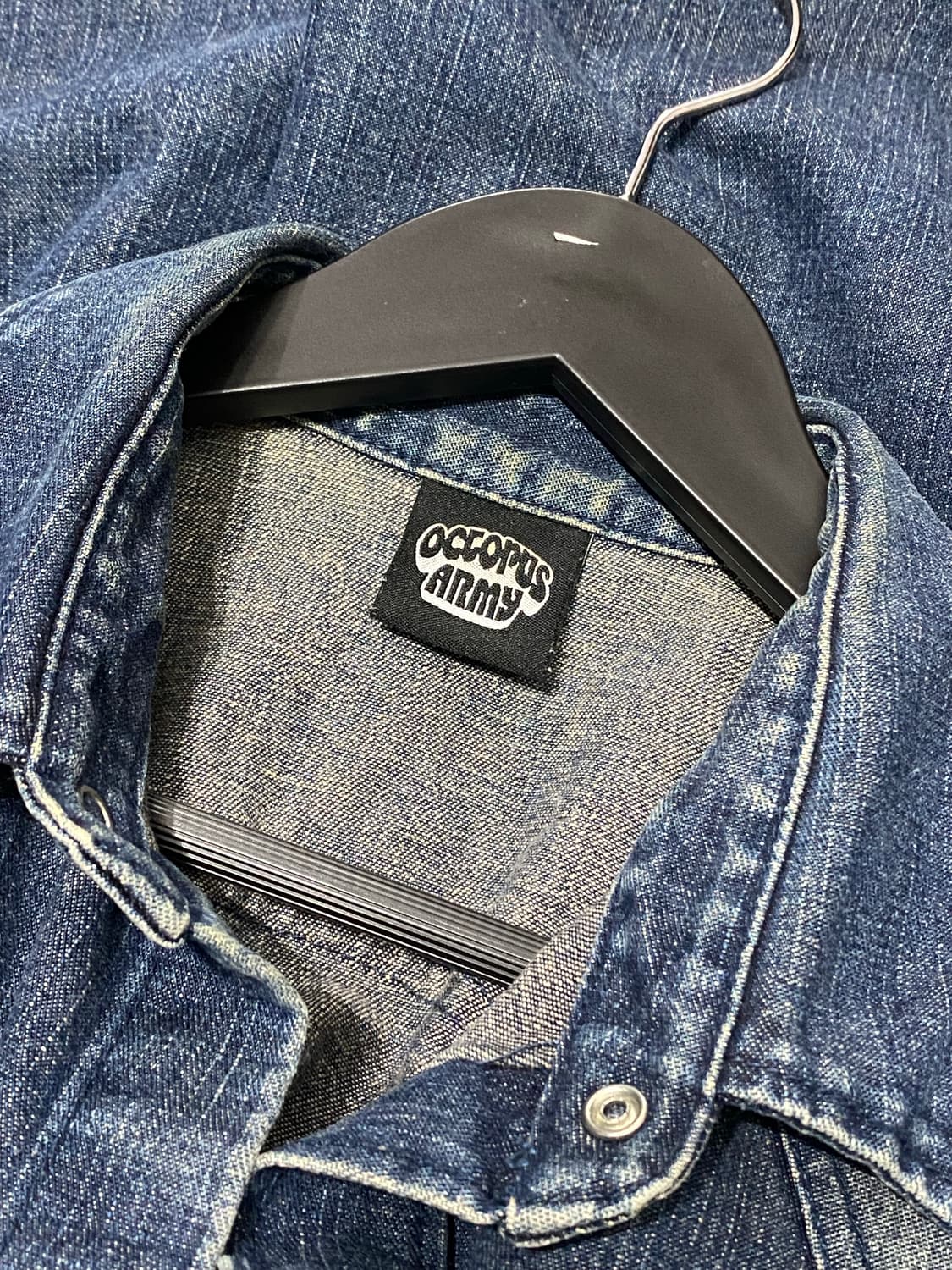 Japanese vtg 자수 디테일 워싱 웨스턴 데님셔츠 상품이미지9