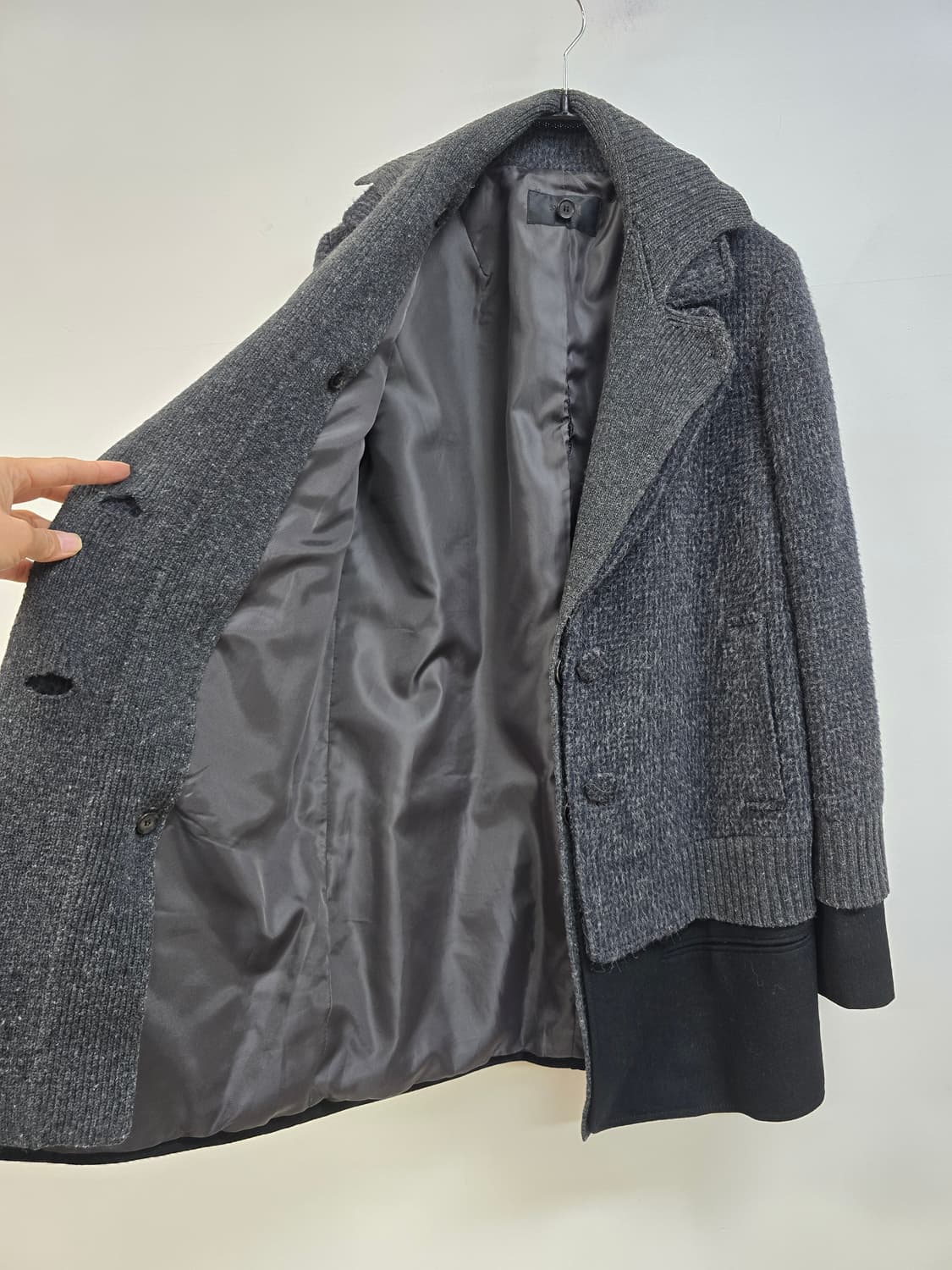 한섬 시스템 이중니트카라 트위드 겨울 자켓 상품이미지8