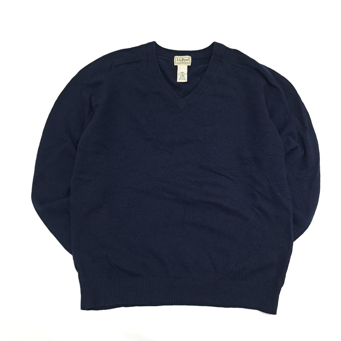 CN458 M 엘엘빈 다크네이비 V넥 램스울 긴팔 니트 스웨터 상품이미지1