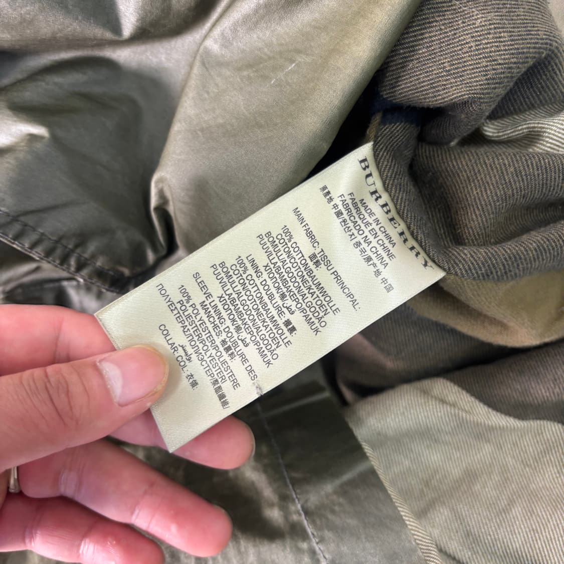 100 버버리 브릿 올리브 왁스 자켓  상품이미지8