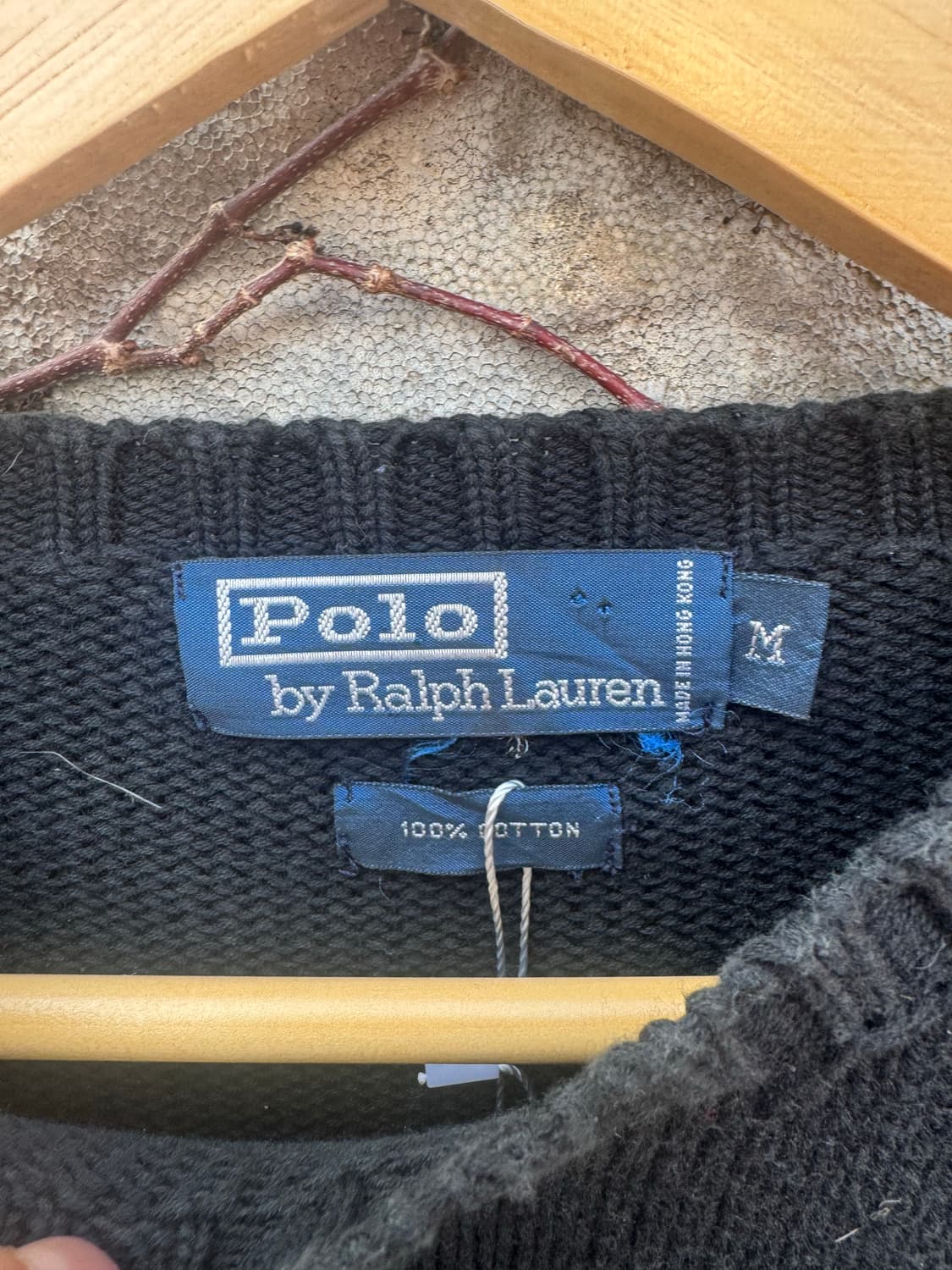 90s 폴로 랄프로렌 빈티지 코튼 니트 블랙 m 상품이미지5