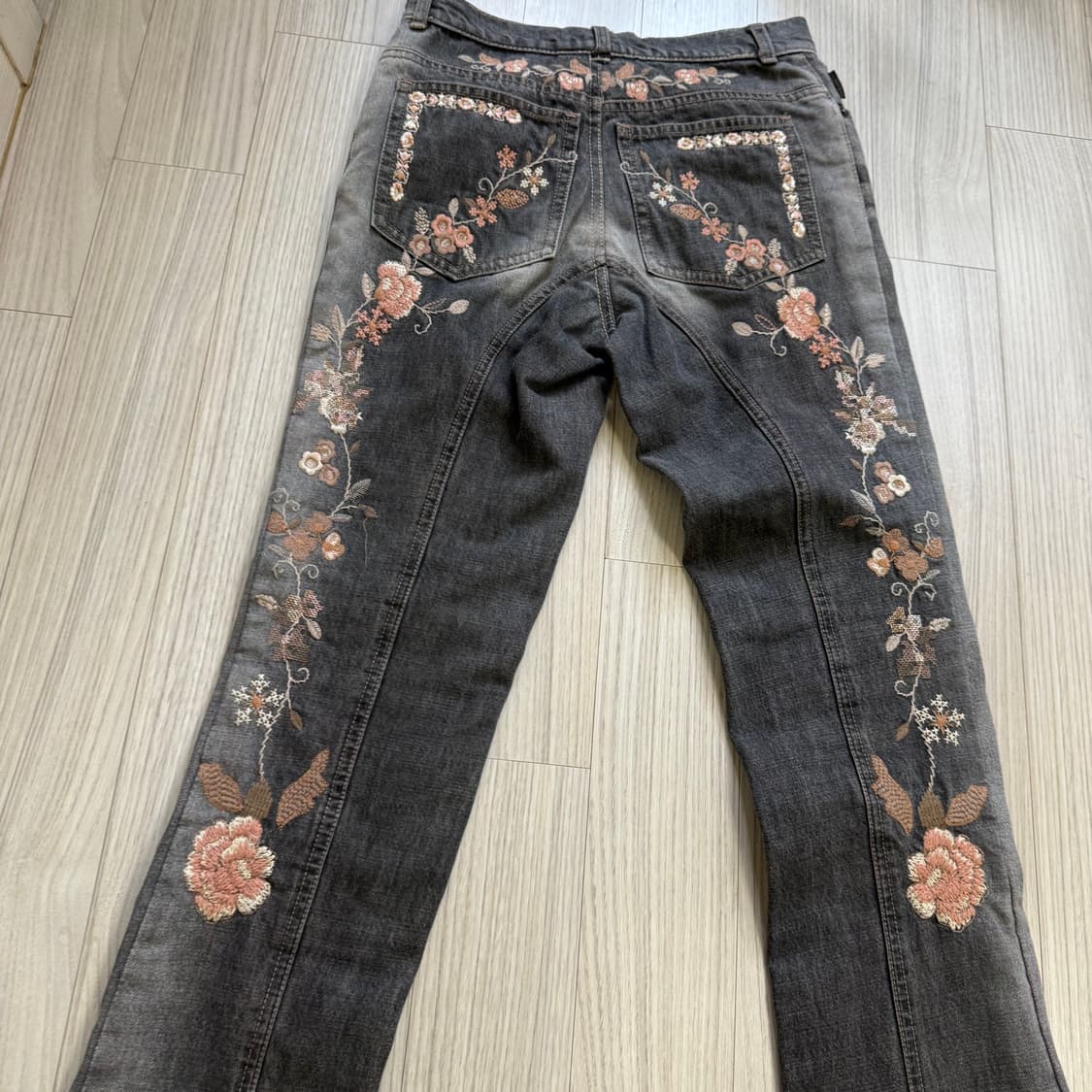 vintage flower pants 빈티지 바지 플라워 부츠컷 바지 상품이미지4