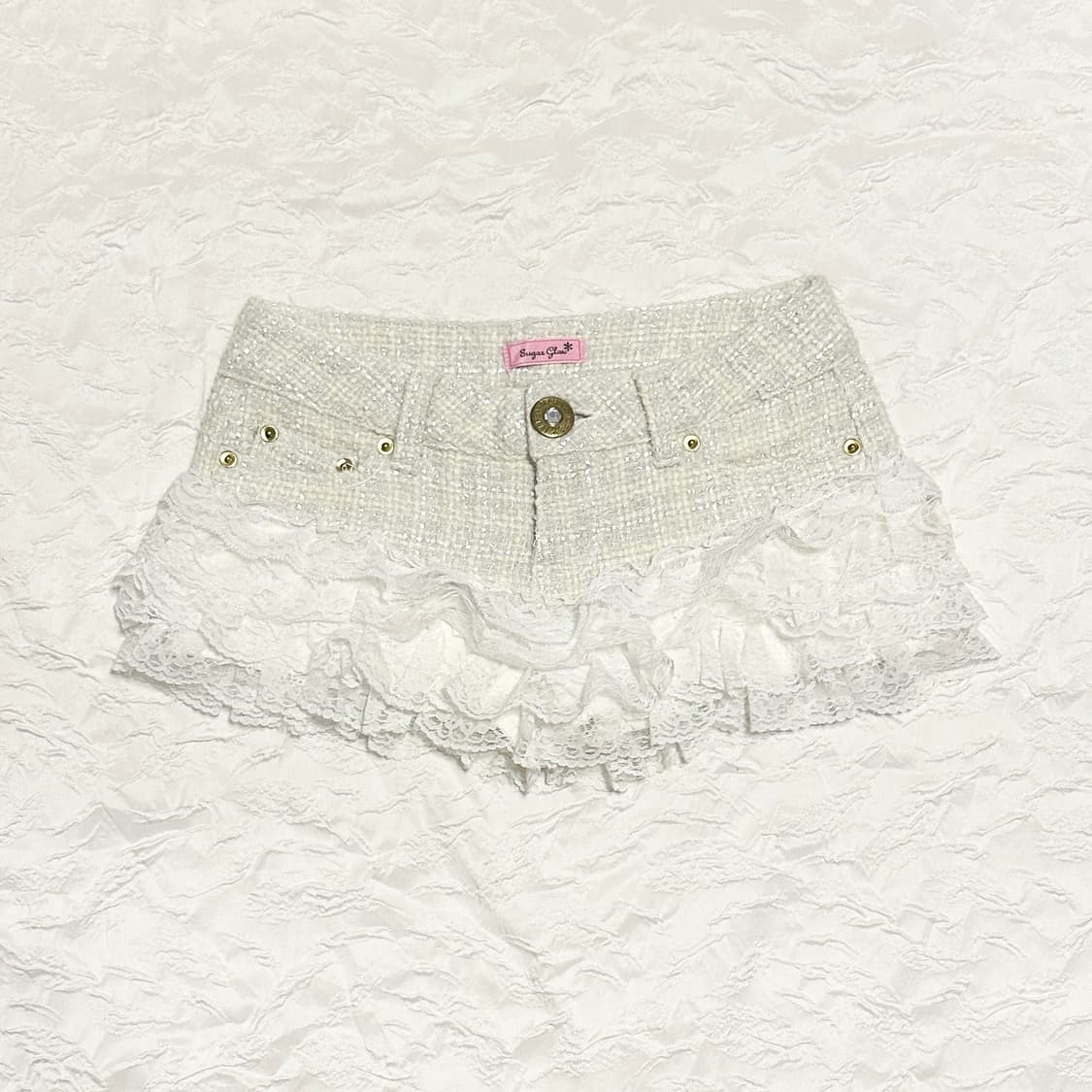 택포•빈티지 ma*rs 마즈 슈가글로스 가터 트위드 숏 팬츠 반바지 상품이미지3