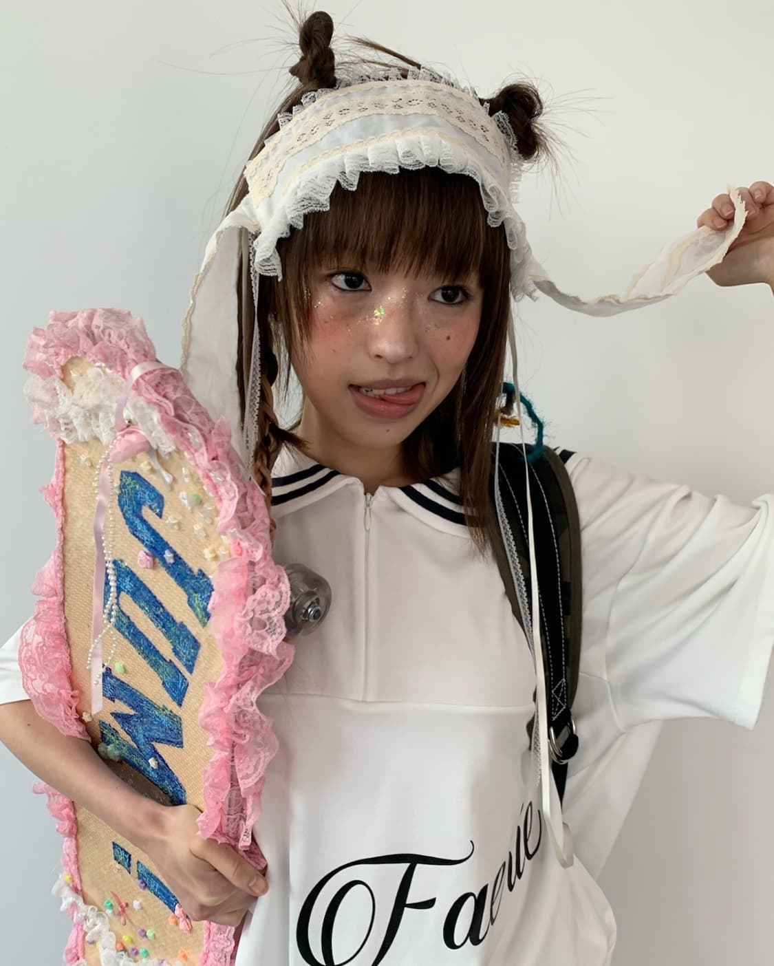 샵페어리 sailor collar mesh loose top 상품이미지1