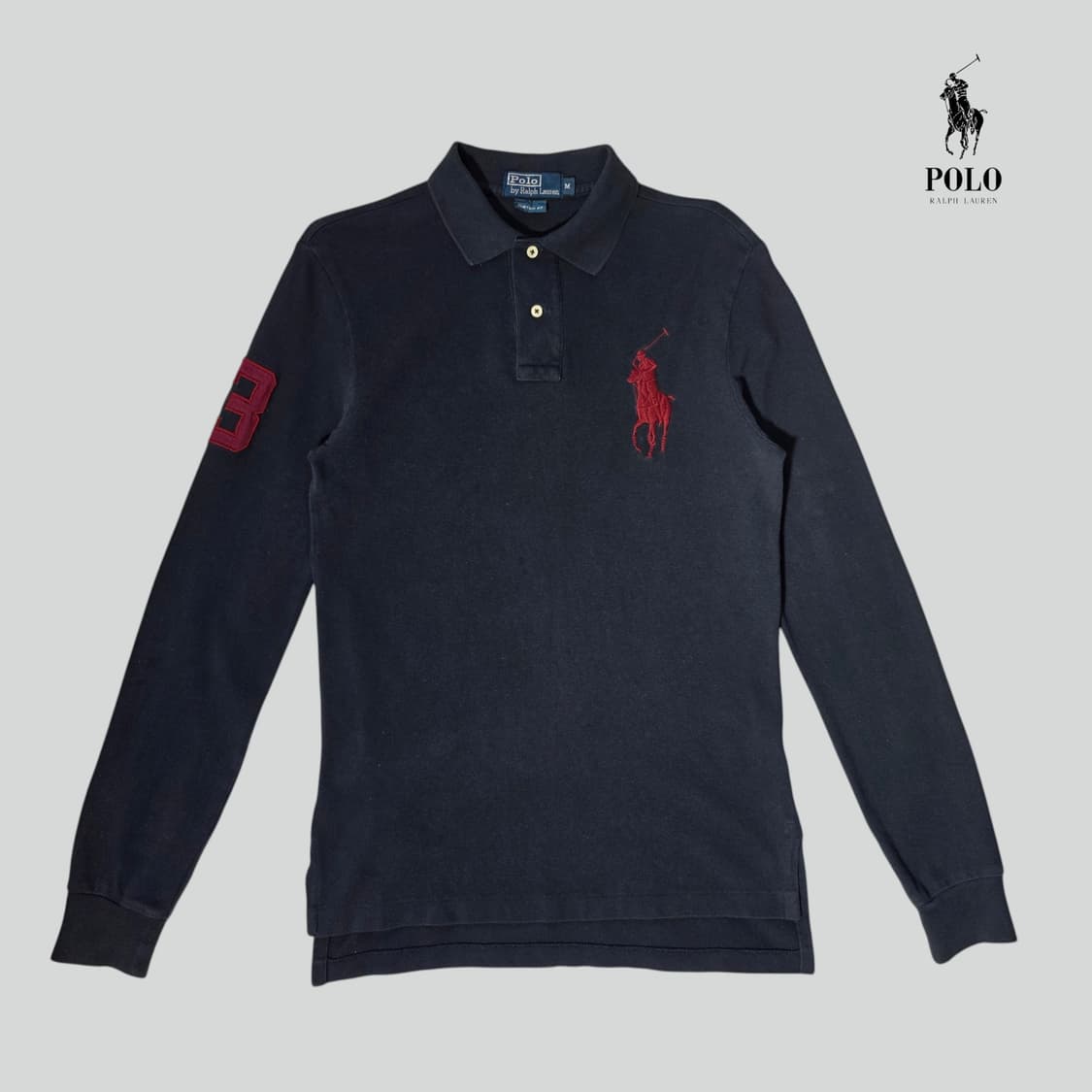 [M]폴로 랄프로렌 빅포니 네이비 PK 긴팔 티셔츠 상품이미지1