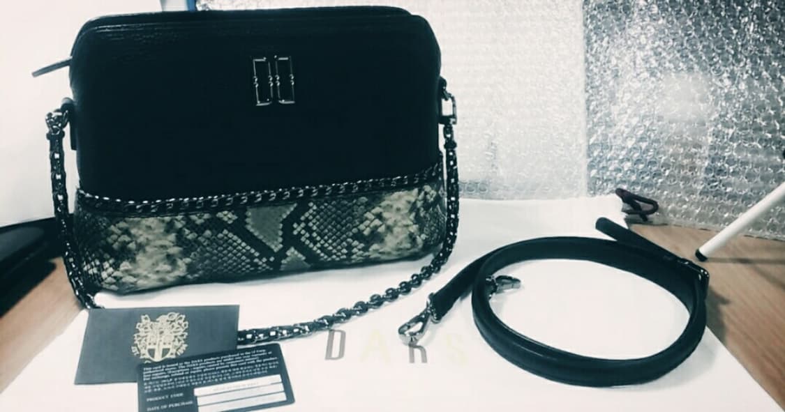 닥스 뱀피패턴체인숄더백/핸드백/가방/가죽가방 상품이미지7