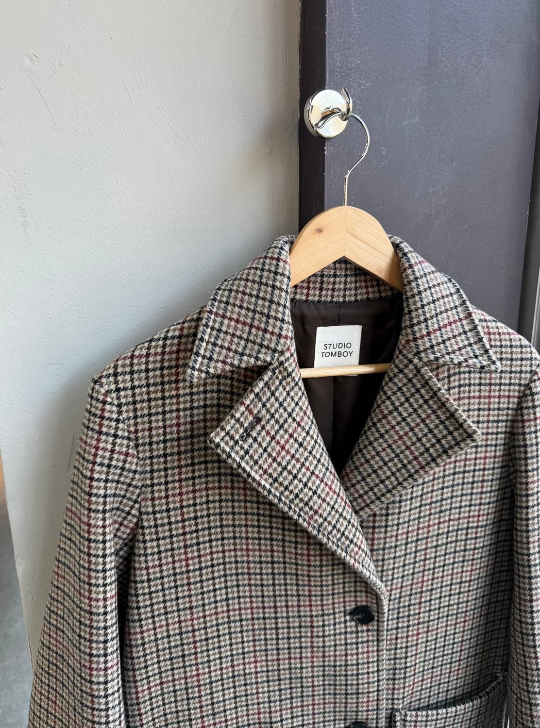 스튜디오톰보이 글랜체크 오버 코트 상품이미지3