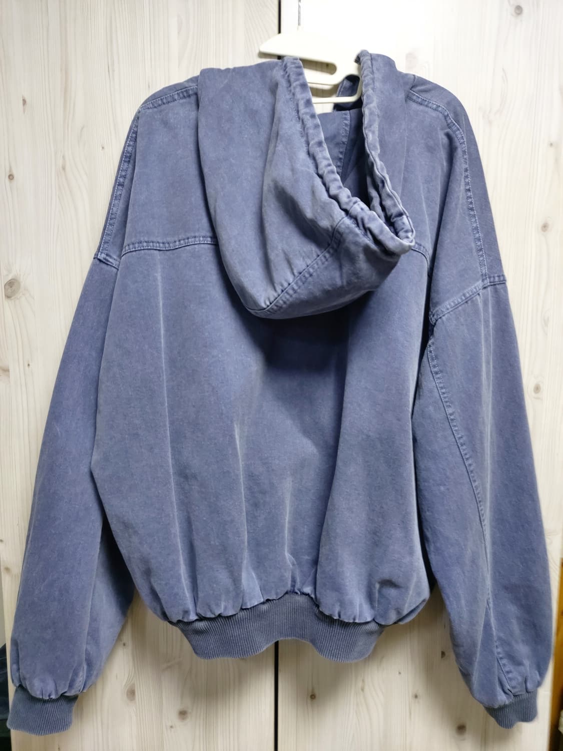 샤인데님 피그먼트 워싱 오버핏 후드 데님 자켓 상품이미지4