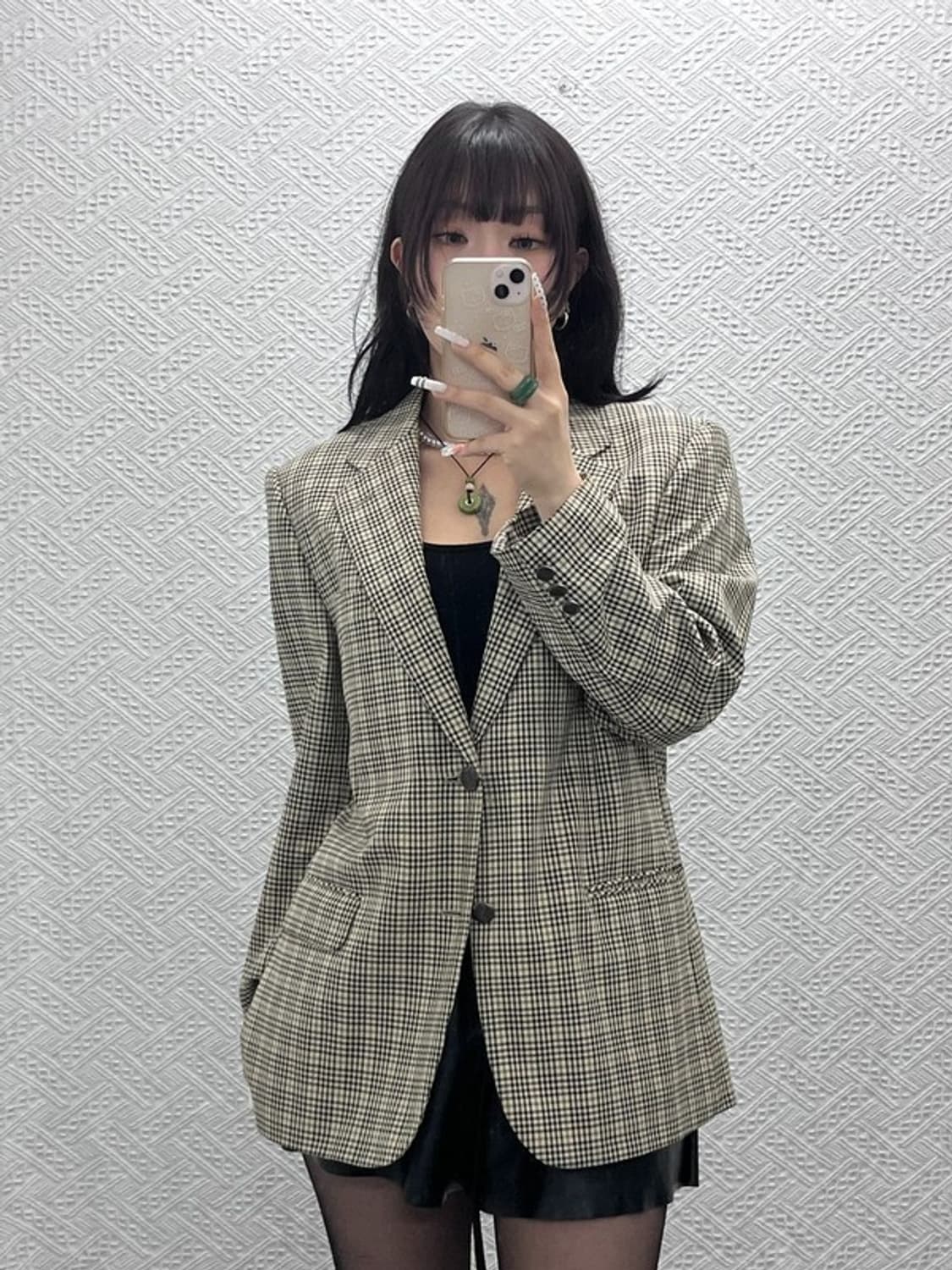 입생로랑 퓨어옴므 빈티지 모던시크 체크 블레이저 자켓 39R C10955 상품이미지1