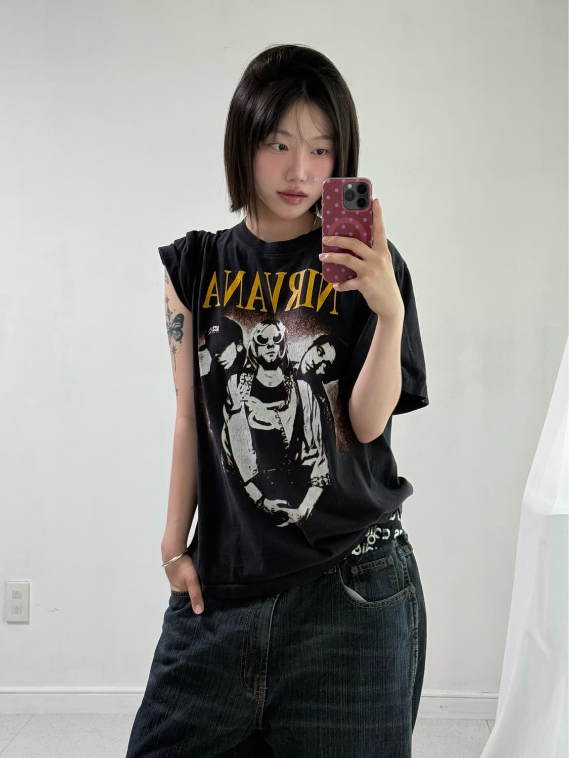 빈티지 너바나 블랙 반팔티 상품이미지1