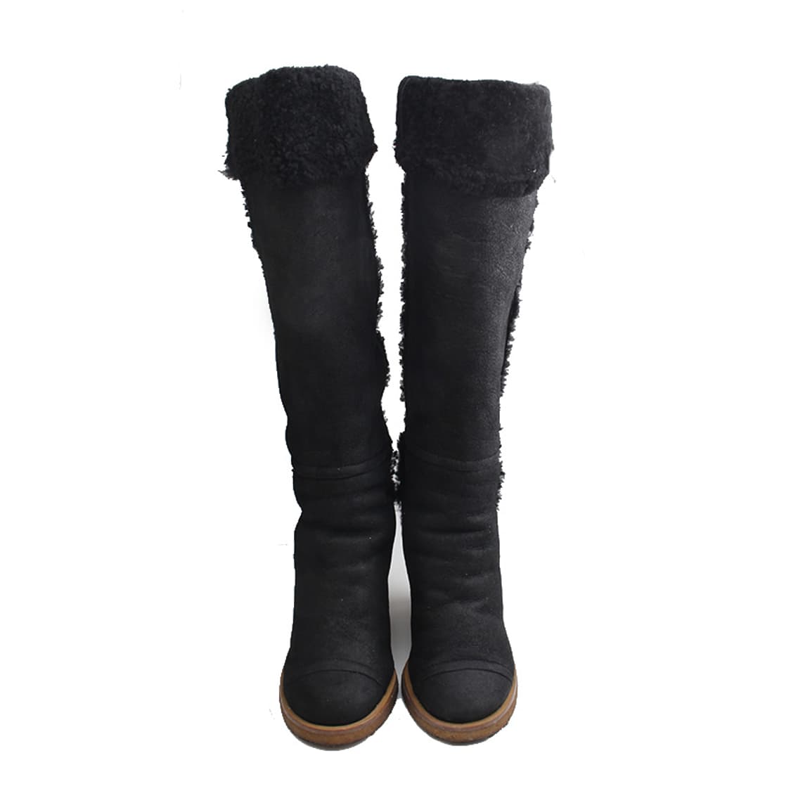 샤넬 무스탕 블랙 웨지 부츠 240 상품이미지2