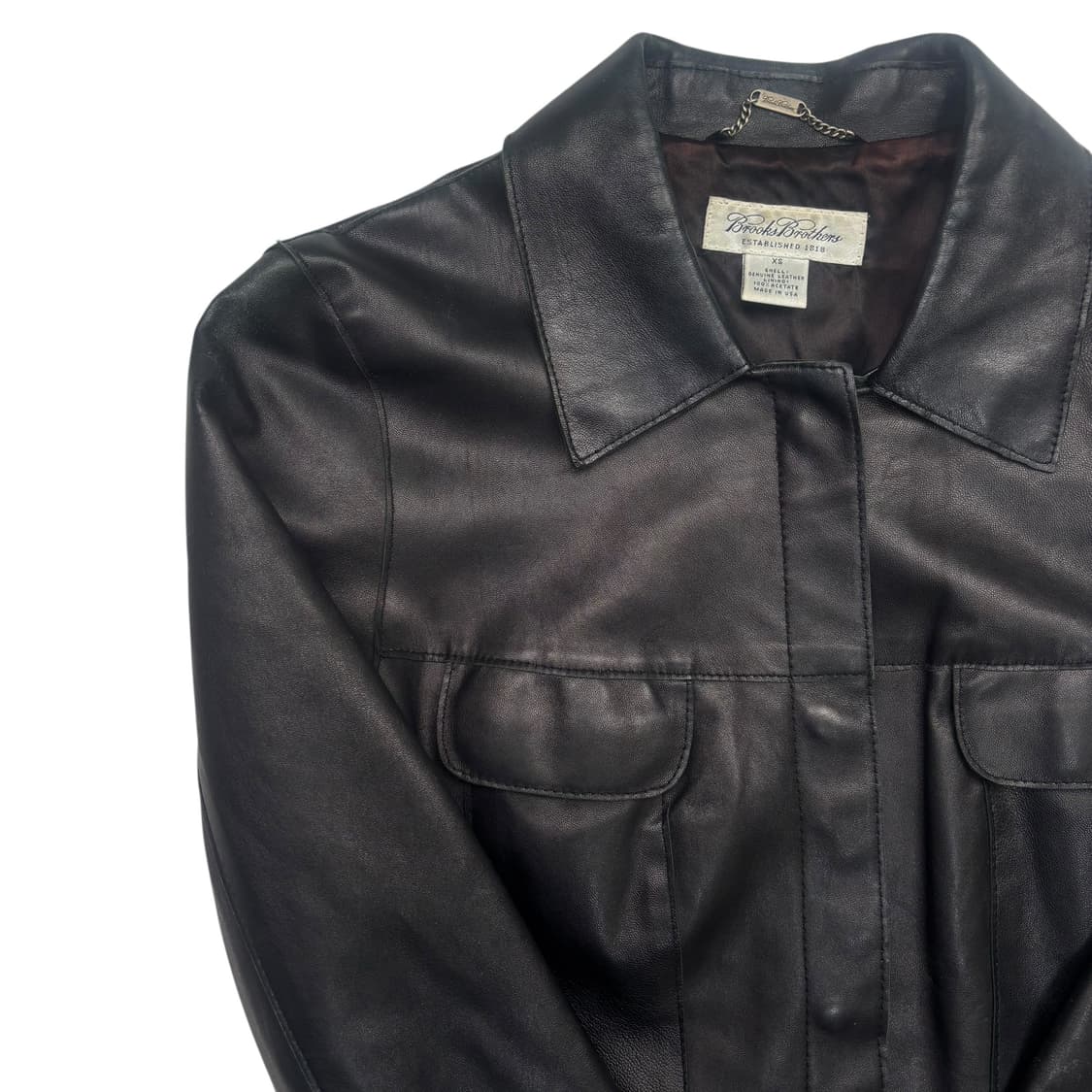 브룩스 브라더스 빈티지 블랙 레더 자켓 XS 상품이미지2