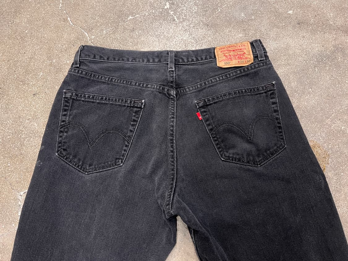 00‘s 리바이스 550 릴렉스핏 블랙진 USA 상품이미지7